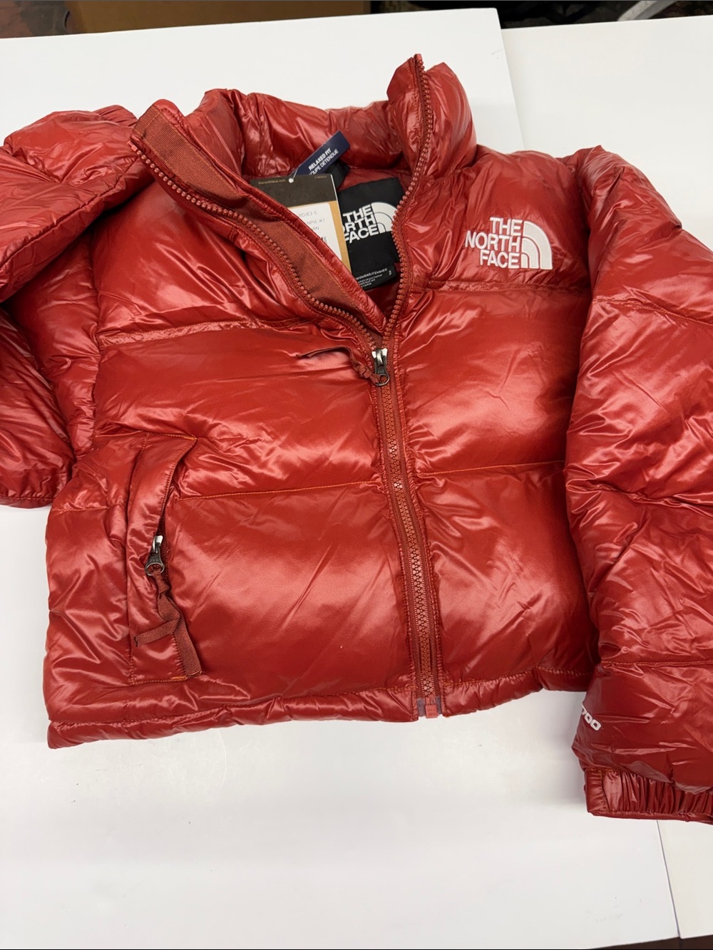 The North Face Women's Shiny Red Down Puffer Jacket